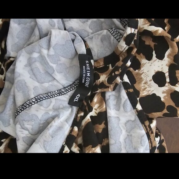 Women's Plus Leopard Off Shoulder Long Sleeve Crop Top 4x - Picture 2 of 5